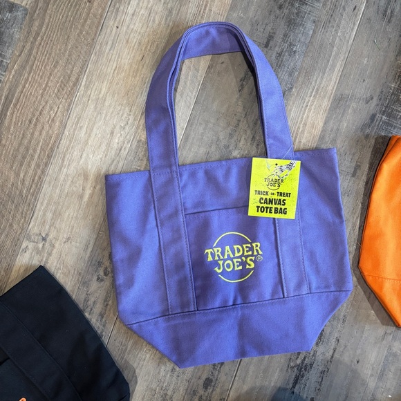 Trader Joe's Reusable Tote Bag Set - Black, Purple, and Orange - Picture 5 of 6